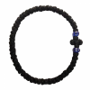 Direct factory wholesale Thin Komboskini Greek Prayer Rope Bracelet, Black Cross Prayer Rope Komboskini With Blue Beads