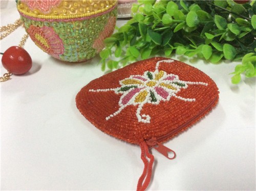 Factory direct sales of new fashion bead embroidered wallet card bag passport cover beaded purse   handbag  card bag