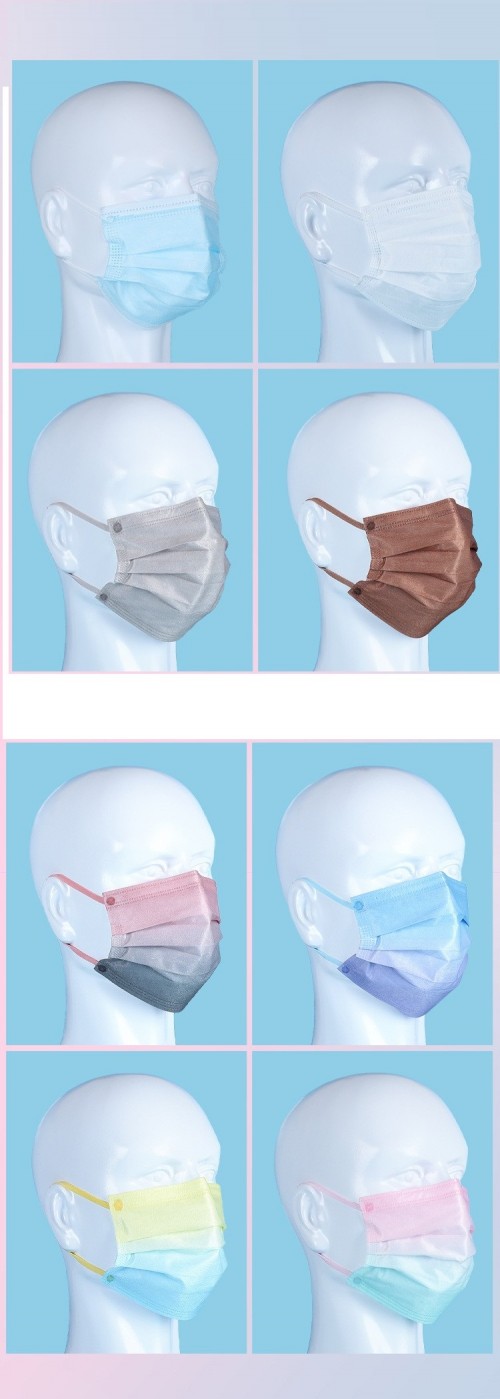 3D gradual thinning summer independent melt blown cloth three-layer protective disposable mask