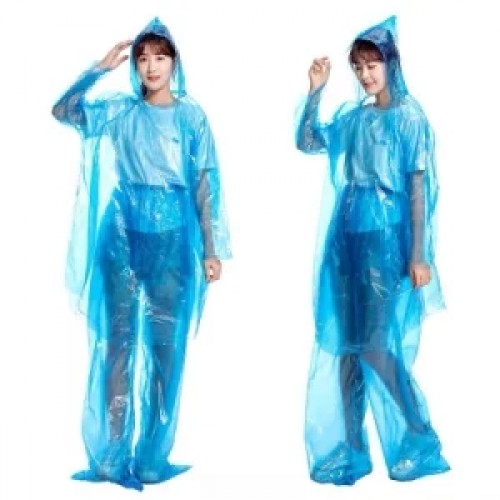 Emergency Transparent Raincoats Waterproof Disposable Rain Poncho for Safety Outdoor, Transparent Clear Waterproof Long EVA Rain Coat Raincoat