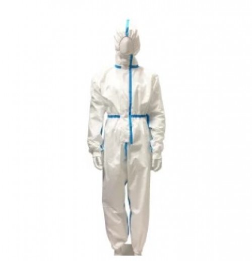 Disposable Protective Coverall Microporous Suit Taped Sealed Seams with Hood, Elastic Wrist, Ankles and Waist