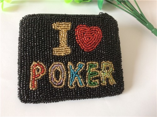 Factory direct sales of new fashion bead embroidered wallet card bag passport cover beaded purse   handbag  card bag