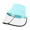 Kids Hat with Protective Face Shield, Anti Spitting Protective Fisherman Cap with Clear Facial Shield Windproof Dustproof Sand Proof