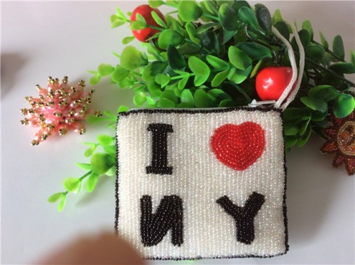 Factory direct sales of new fashion bead embroidered wallet card bag passport cover beaded purse   handbag  card bag