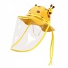 Detachable  Kids Bucket Hat with Clear Facial Mask Detachable Hat Transparent Face Mask