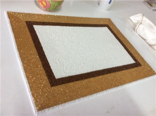 placemat Beaded Mat Hand-Made Cup Mat dishes Disc Pad Dinner Flag Table Mat   tHandmade mats