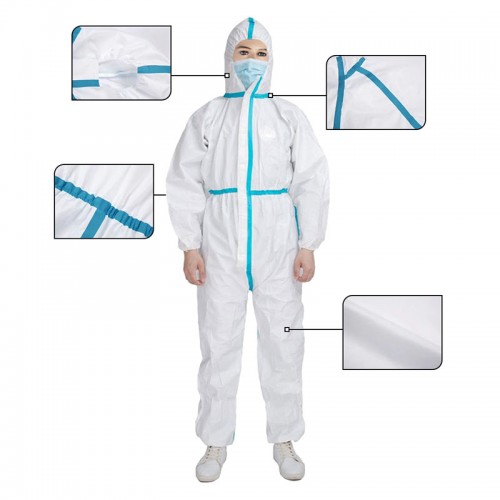 Disposable Coveralls Protective Overalls One Piece Design with Attached Hood