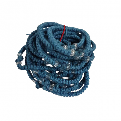 Direct factory wholesale Thin Komboskini Greek Prayer Rope Bracelet, Black Cross Prayer Rope Komboskini With Blue Beads004