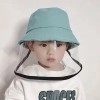 Anti Spitting Protective Fisherman Cap with Clear Facial Shield Windproof Dustproof Sand Proof Droplet Proof