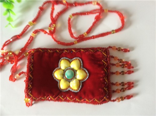 Factory direct sales of new fashion bead embroidered wallet card bag passport cover beaded purse   handbag  card bag